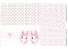 Jersey - Panel Hase Kaninchen weiß rosa